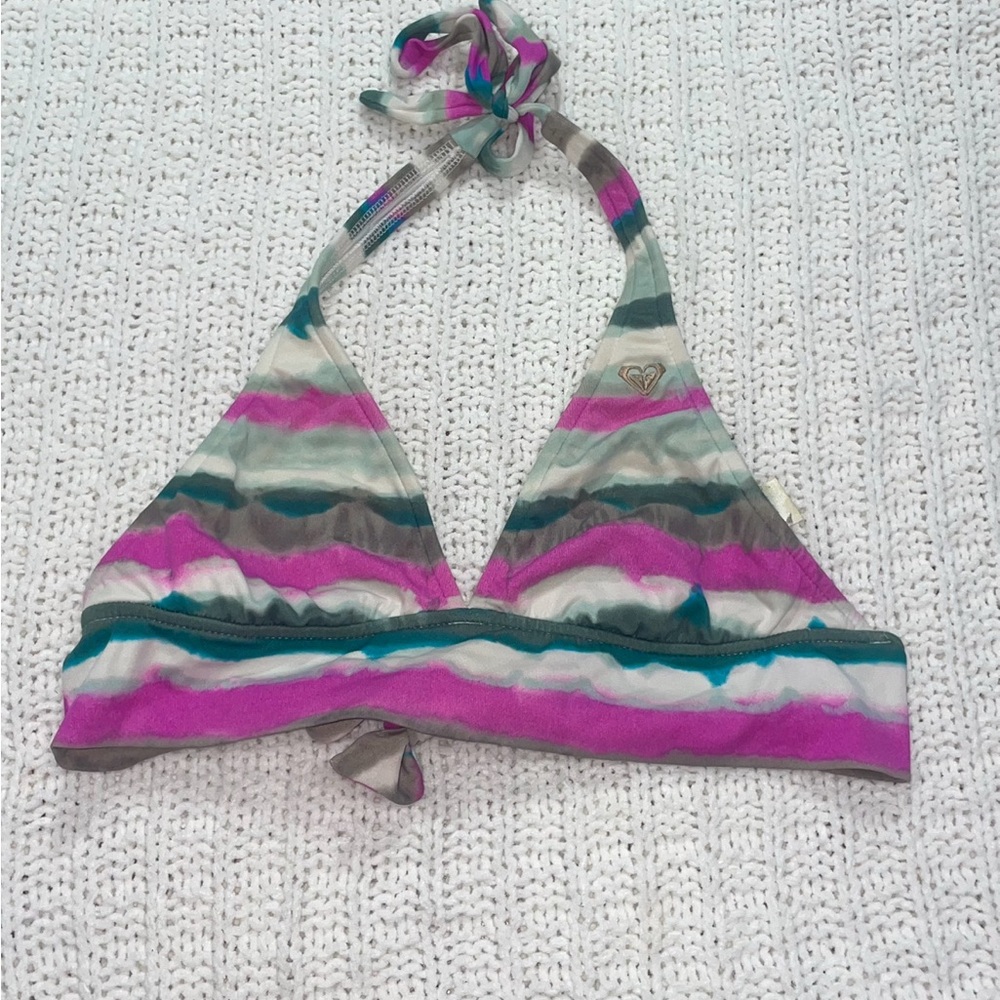 Striped Halter Bikini Top